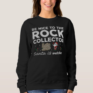Sweatshirt Soyez gentil avec le Rock Collector Père Noël est 