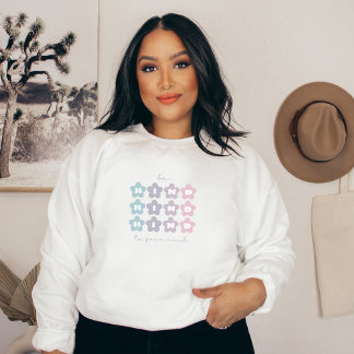 Sweatshirt Soyez gentil avec votre esprit | Fleurs rétro Gris