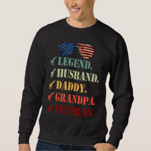 Sweatshirt Soyez un grand-père Vieux vétéran du monde meilleu