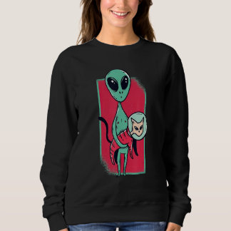 Sweatshirt Space Alien Cute Cat  For Cat  Girls Boys