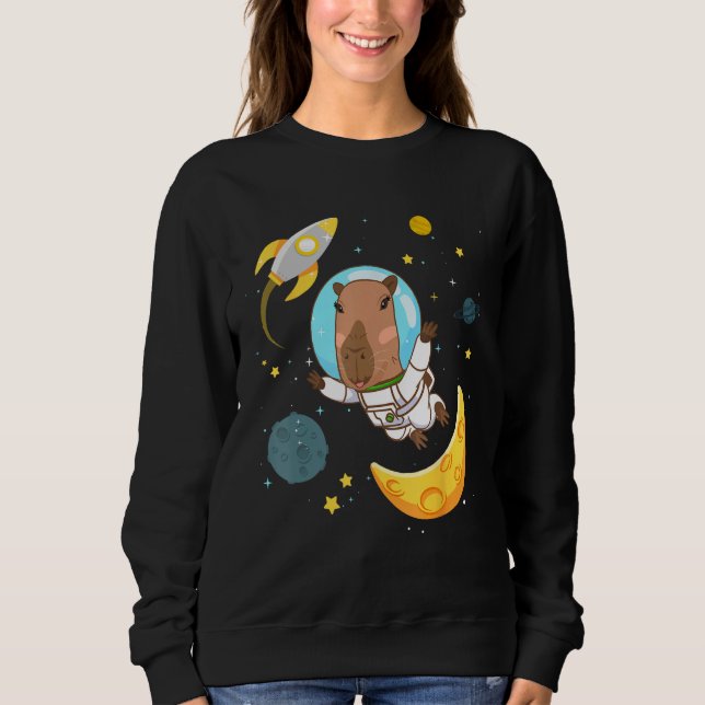 Sweatshirt Space Capybara Cosmonaut Capy Astronaut Planets Sc (Devant)