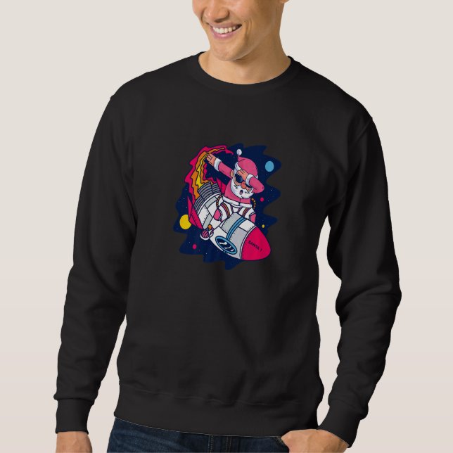 Sweatshirt Space  Xmas Astronaut  Rocket with Santa Claus (Devant)