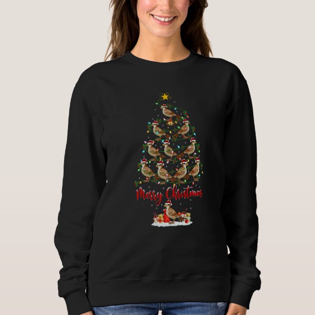 Sweatshirt Sparrow Christmas Tree Lights  Sparrow Bird Xmas (Devant)