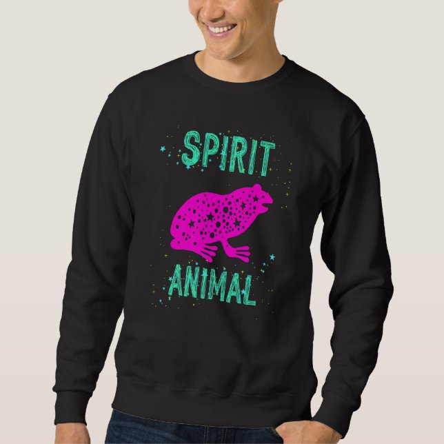 Sweatshirt Spirit Animal Frog Lover Pink Animals Comfort Cute (Devant)