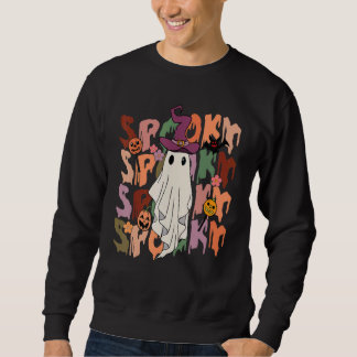 Sweatshirt Spooky Ghost Costume Witch Groovy Vibes Hippie Hal