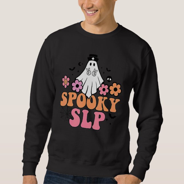 Sweatshirt Spooky SLP Speech Language Pathologist Ghost Hallo (Devant)