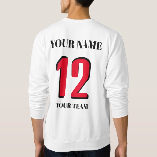 Sweatshirt Sport customisé Nom icône ou indicateur (Dos)