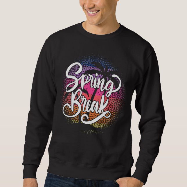 Sweatshirt Spring Break Squad 2022 Retro Spring Break Beach S (Devant)