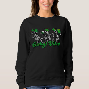 Sweatshirt Squelette dansant Vibes Chanceux Saint-Patrick 20