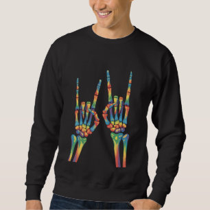 Sweatshirt Squelette Main Arc-en-ciel Fierté LGBTQ Gay Lesbie
