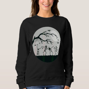 Sweatshirt Squelettes dansant au clair de lune Spooky Hallo