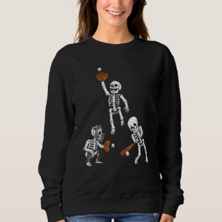 Sweatshirt Squelettes d'Halloween de baseball Frappeur Receve