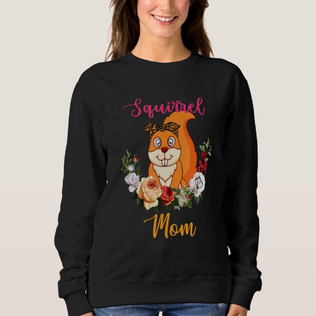Sweatshirt Squirrel Mom Floral Squirrel Bow Tie Lover Mother' (Devant)