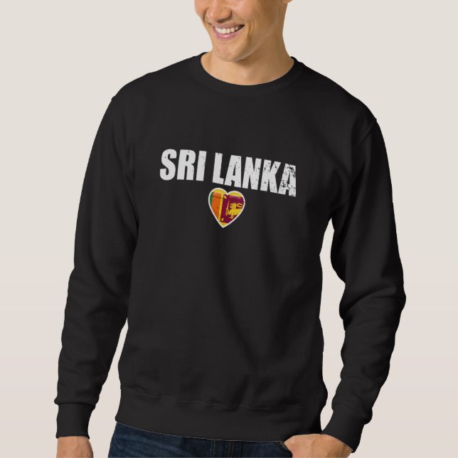 Sweatshirt Sri Lanka Heart Proud Sri Lankan Flag 1 (Devant)