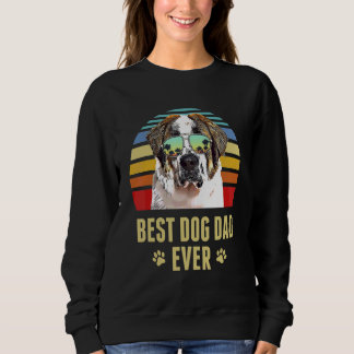 Sweatshirt St Bernard Best Dog Papa Jamais Retro Sunset