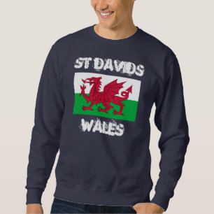 Sweatshirt St Davids, Pays de Galles avec drapeau gallois