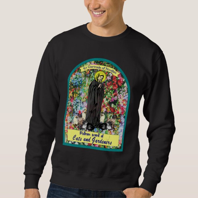 Sweatshirt St Gertrude Patron Saint des Chats Great Nivelles (Devant)