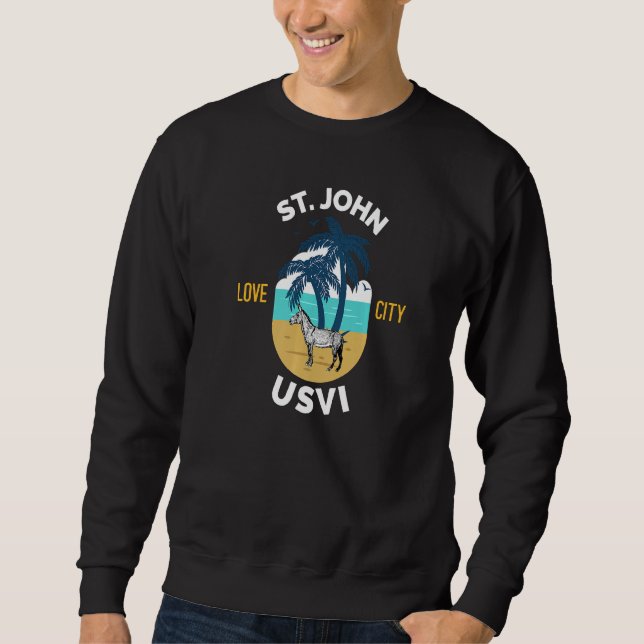 Sweatshirt St. John US Virgin Islands Wild Donkey on the Beac (Devant)