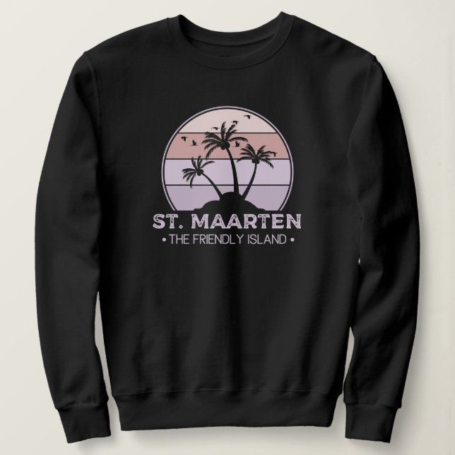 Sweatshirt St Martin Le sympathique rétro de l'île Sint Marti (Design devant)