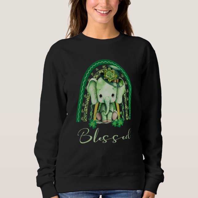 Sweatshirt St Patrick's Blessed Rainbow Adorable Christian El (Devant)