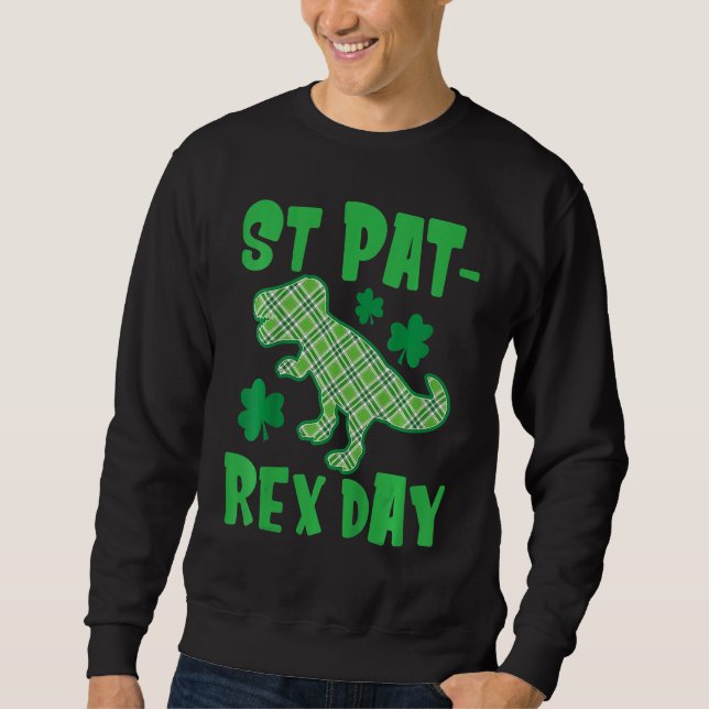 Sweatshirt St Patricks Day Dinosaur St Pat Rex Day Kids Dino (Devant)