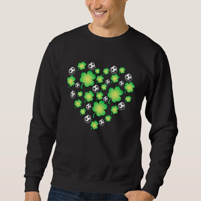 Sweatshirt St Patricks day Heart made of c and soccer balls (Devant)