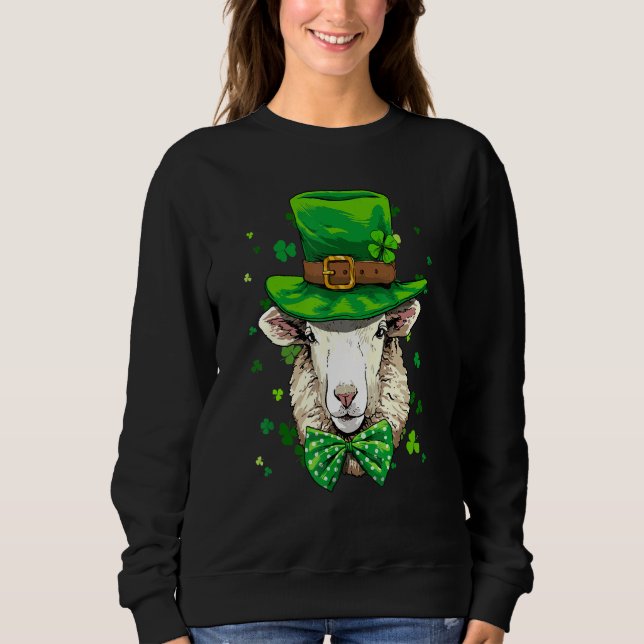 Sweatshirt St Patrick's Day Leprechaun Sheep Lamb Shamrock Ir (Devant)