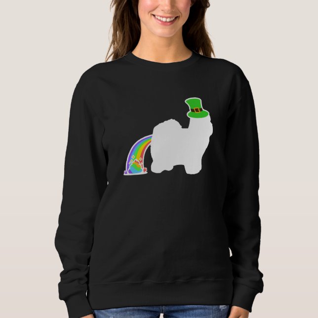 Sweatshirt St Patrick's Day Rainbow Dog Coton de Tulear (Devant)