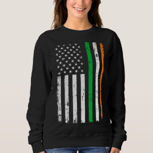 Sweatshirt St Patrick's Day Vert Irlandais Drapeau Américain 