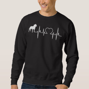 Sweatshirt Staffordshire Bull Terrier Chien Heartbeat
