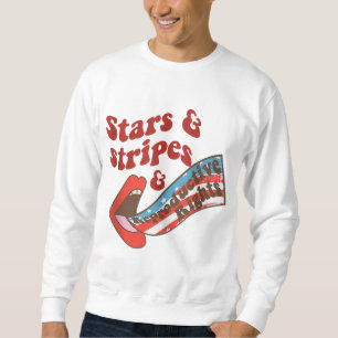 Sweatshirt Stars Stripes Droits de reproduction Lips American