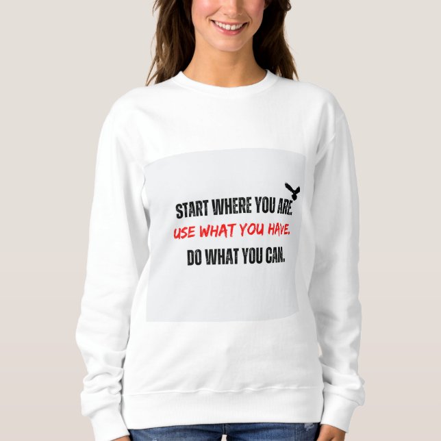 Sweatshirt Start Where You Are Empowering Long Sleeve Top Red (Devant)