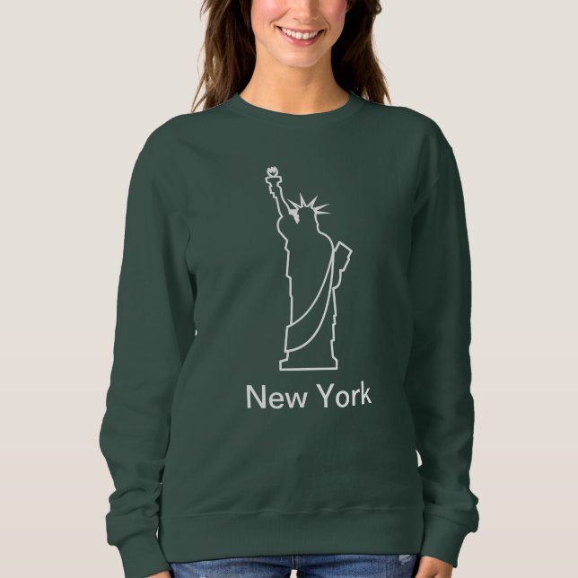 Sweatshirt Statue de la Liberté de New York Blanc moderne (Devant)