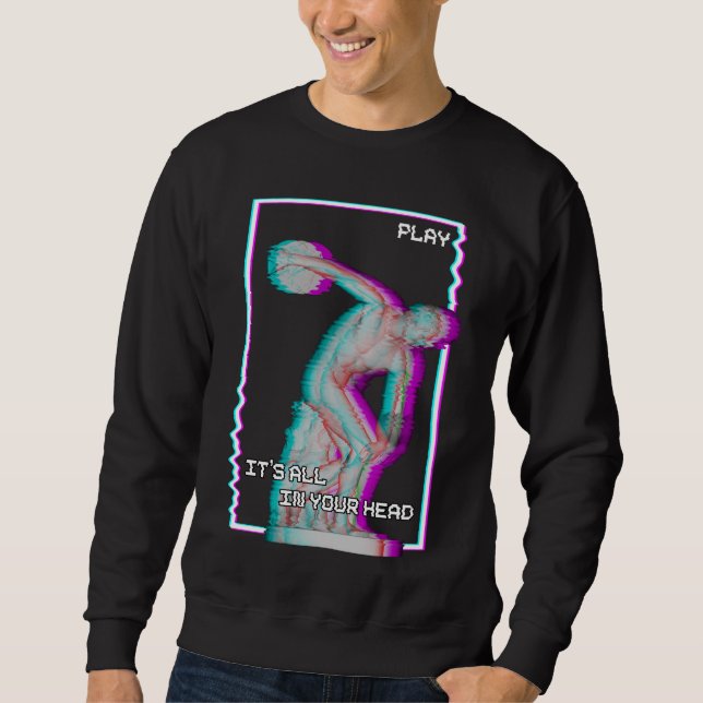 Sweatshirt Statue grecque antique Discus Lancer Vaporwave Gli (Devant)