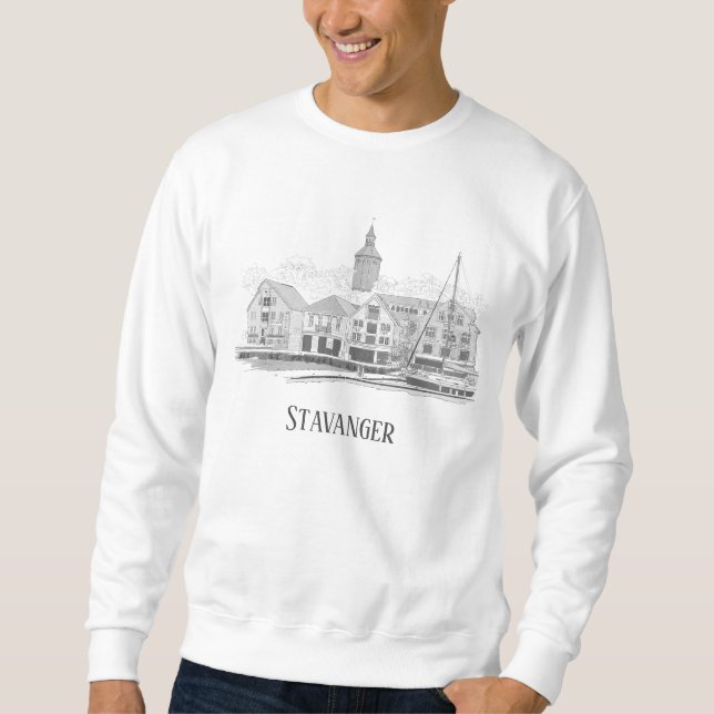 Sweatshirt Stavanger Norvège Beau Streetscape Dessin (Devant)