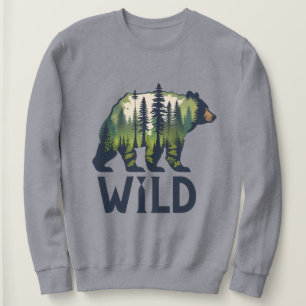 Sweatshirt Stay Wild Bear Tee - Adventure Await!