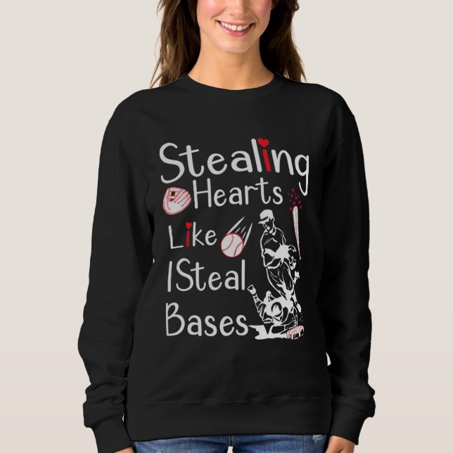 Sweatshirt Stealing Hearts Bases Softball Baseball (Devant)
