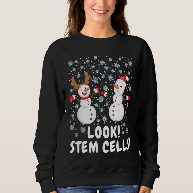 Sweatshirt Stem Cell Snowman Christmas Science (Devant)
