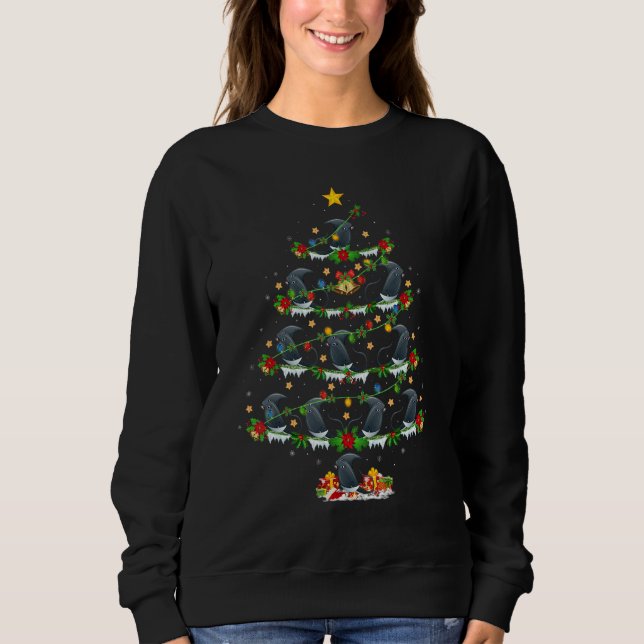 Sweatshirt Stingray Fish  Xmas Lights Stingray Christmas Tree (Devant)