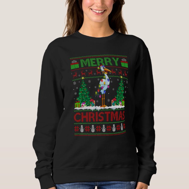 Sweatshirt Stork Bird  Xmas Tree Ugly Santa Stork Christmas (Devant)