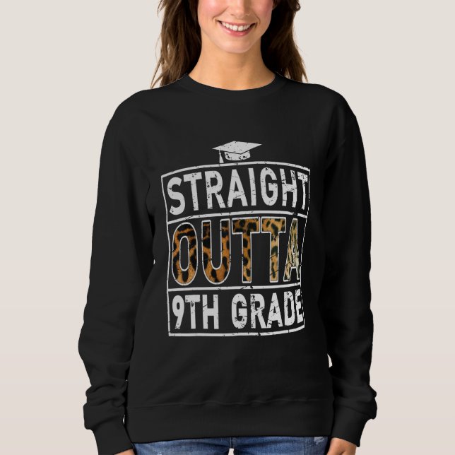 Sweatshirt Straight Outta 9Th Grade T-shirt Leopard Lover Kid (Devant)