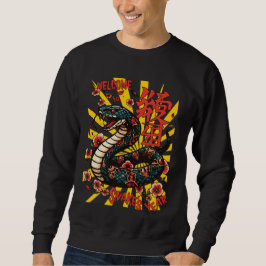 Sweatshirt Style de dessin animé de serpent en bois vert - No