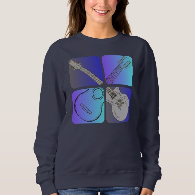 Sweatshirt Style guitare Cool design musicien (Devant)