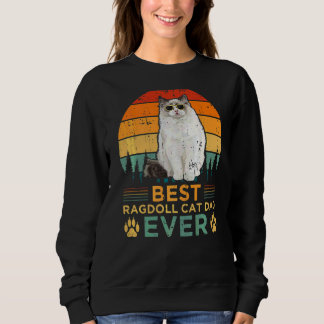 Sweatshirt Style Rétro Meilleur Ragdoll Chat Papa Jamais Père