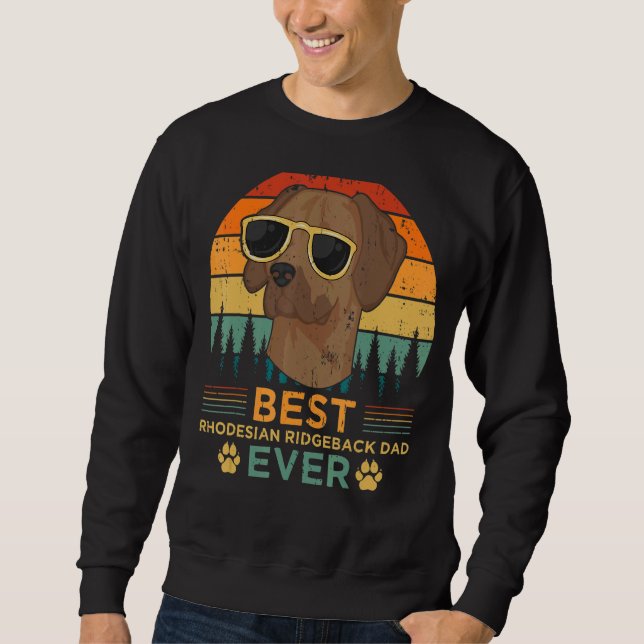 Sweatshirt Style Rétro Mens Meilleur Rhodesian Ridgeback Papa (Devant)