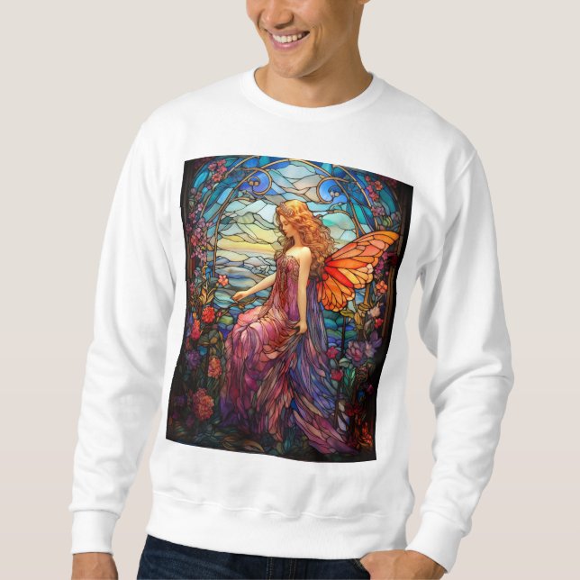 Sweatshirt Style Tiffany Vitrail Verre magique Fée (Devant)