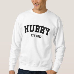 Sweatshirt Style Varsity Hubby Est. Minimaliste annuel