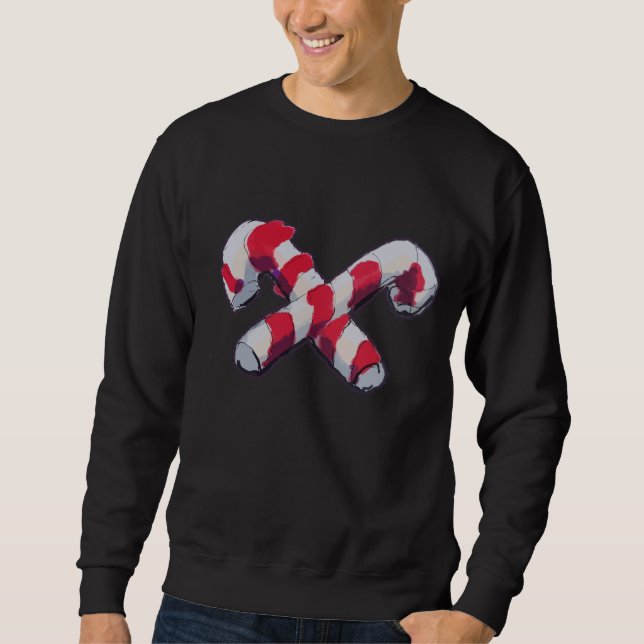 Sweatshirt Sucre de canne de Noël (Devant)