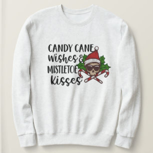 Sweatshirt Sucre de canne gothique Mistletoe Kiss Noël