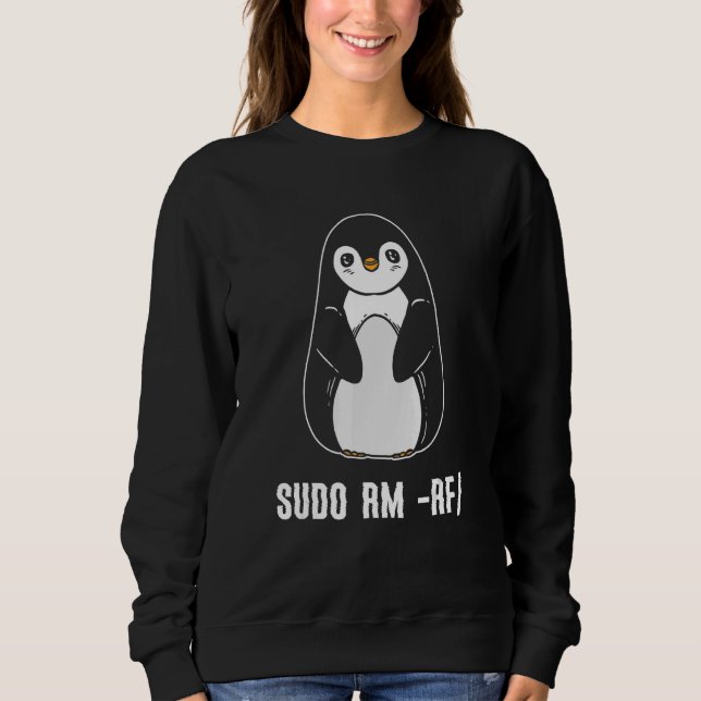 Sweatshirt sudo rm rf Linux Ordinateur Programmeur (Devant)